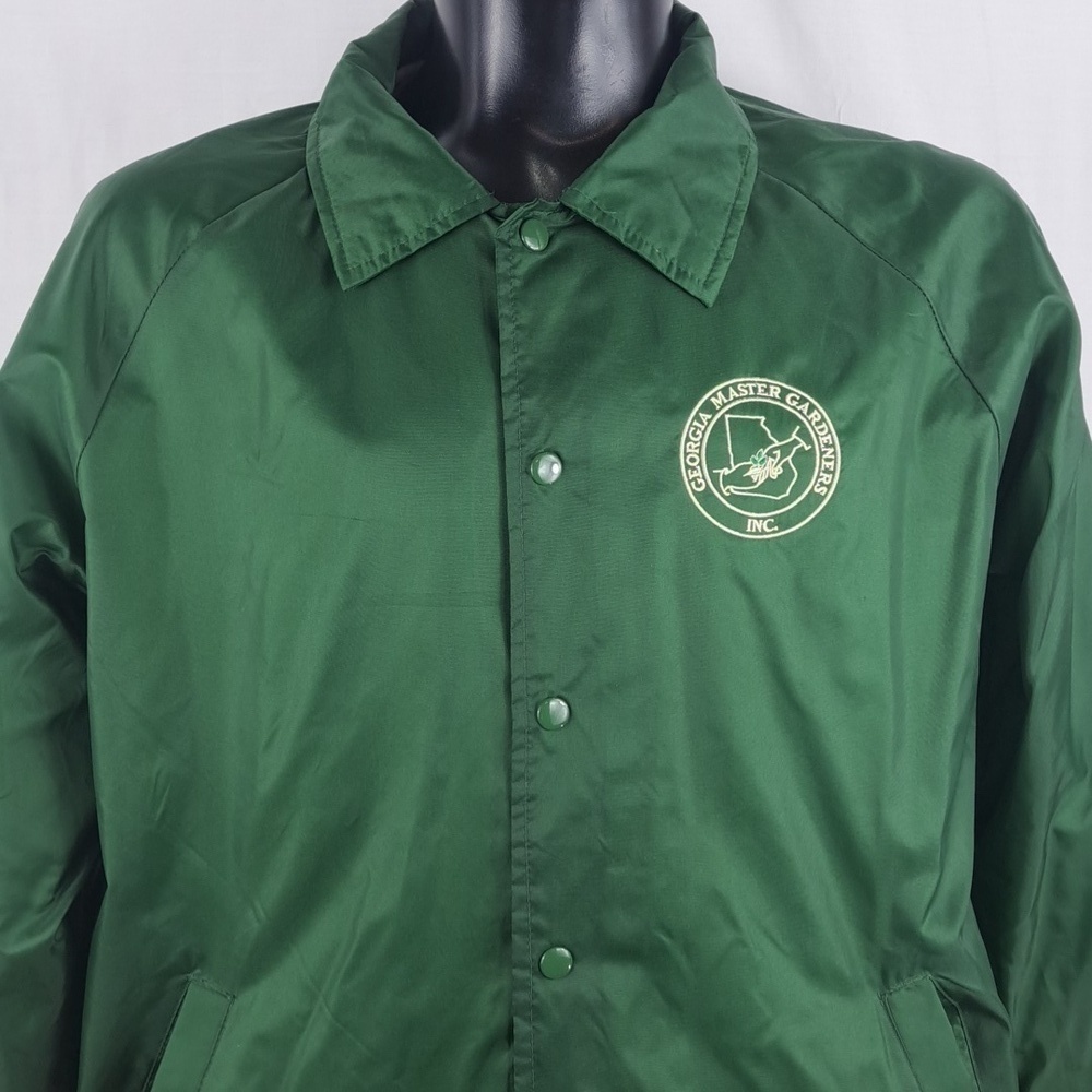 Y2k Georgia Master Gardener embroidered linned green LG coaches snap up jacket